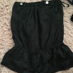 Strapless adjustable waist black top